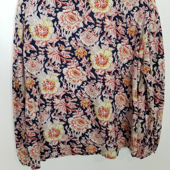 Antik Batik Andre Blouse Floral Button Up Top Sz M Long Sleeve Boho Cotton - Picture 8 of 11